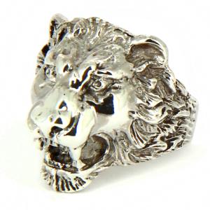 Bague chevalière tête de lion argent 925 - Modèle Orleac