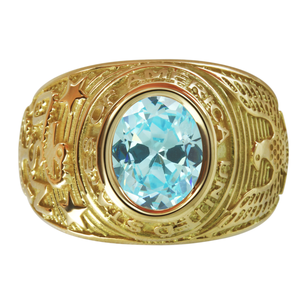  Bague  chevali re or 18k  homme universitaire pierre bleue