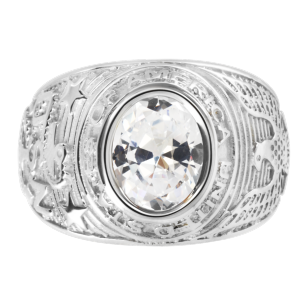 Chevalière universitaire homme argent 925 couleur diamant