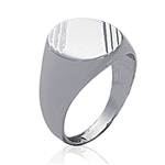 Chevaliere homme argent ronde motif strié