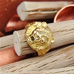 Bague chevalière tête de lion or 9k - Modèle Orleac