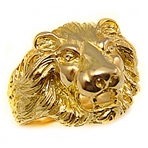 Bague chevalière tête de lion or 9k - Modèle Orleac