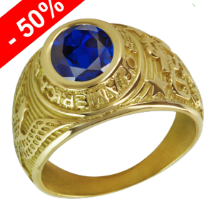 Bague chevalière homme universitaire or 18k FABRICATION 10 JOURS OUVRABLES - Modèle Orleac 