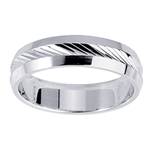 Alliance homme argent stylisée