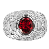 Chevalière américaine universitaire argent 925 rouge - Modèle Orleac