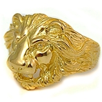 Bague chevalière tête de lion or 9k - Modèle Orleac